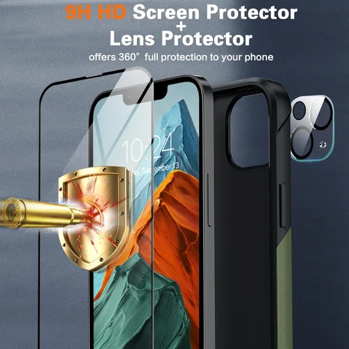 Vista 2 de Oneagle Funda para iPhone 14 Plus, [4 en 1] iPhone 14 Plus con protector de pantalla 9H HD + protector de lente de cámara[10 pies a prueba de caídas