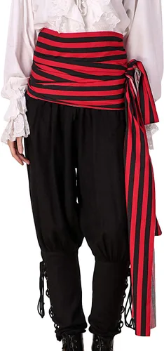 Vista 5 de ThePirateDressing Disfraz de pirata medieval renacentista para Halloween, banda grande