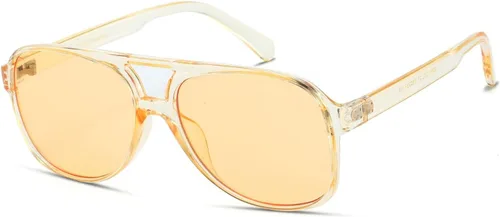 Vista 23 de Freckles Mark Lentes de sol clásicos estilo retro de los años 70 para mujeres y hombres, montura estilo aviador, cuadrada, grande y de moda