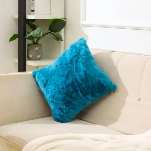 Vista 8 de Fundas de almohada de piel natural auténtica, almohadas suaves y peludas, funda de almohada de piel de conejo real, acogedora funda de cojín de piel