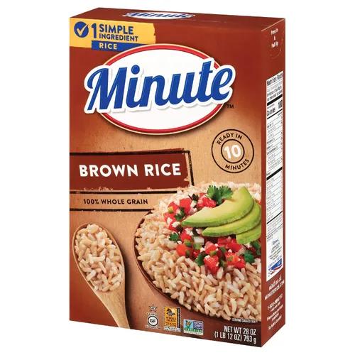 Vista 9 de Arroz integral Minute, arroz integral instantáneo para comidas rápidas, caja de 14 onzas