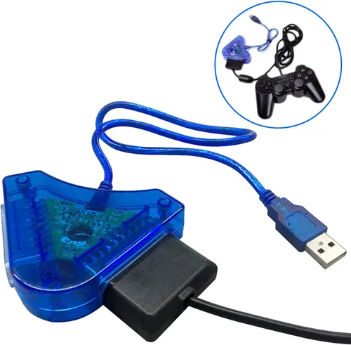 Vista 6 de OSTENT PS1 PS2 a PC computadora USB 2.0 controlador adaptador convertidor para Sony PS2 controlador con cable