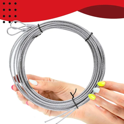 Vista 4 de Kit de reemplazo de cables de puerta de garaje, cables de 1/8 pulgadas y 3