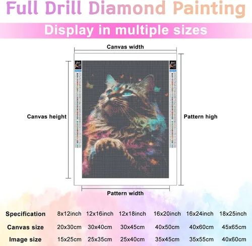 Vista 5 de CoHraeu Kits de pintura de diamantes 5D para principiantes, adultos y niños, kits de arte de diamantes de gato y mariposa para regalos
