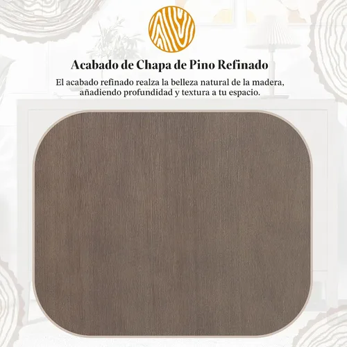 Vista 7 de Merax Aparador de buffet de madera rústica moderna con estante de almacenamiento, 2 puertas, cafetería, bar, soporte de TV para dormitorio, sala