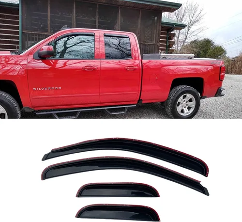Vista 16 de 94515 Deflectores de viento para ventana Chevy Silverado/GMC Sierra 1500/2500HD/3500HD Crew Cab y Yukon XL/Suburban/Avalanche, protectores de lluvia