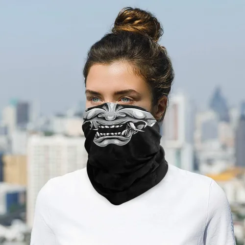 Vista 4 de Máscara facial pasamontañas medio bandana cuello polaina sol polvo protección contra el viento diadema sin costuras para mujeres hombres equitación