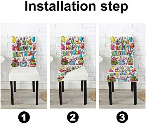 Vista 16 de CAPSCEOLL Christmas Dining Chair Covers,Snowflakes Festive Winter Pattern Stretch Chair Covers for Dining Room Set of 2 Washable Spandex Parson