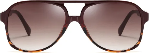 Vista 2 de Dollger Lentes de sol estilo aviador retro para mujeres y hombres, clásicas, vintage, con marco cuadrado grande de los años 70 y 80
