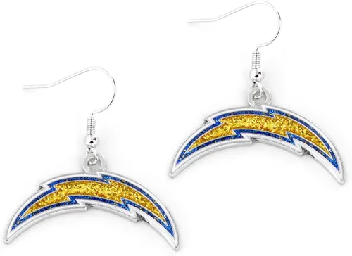 Vista 29 de aminco NFL - Aretes deslumbrantes con purpurina para mujer