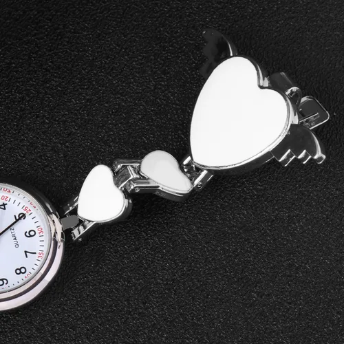 Vista 7 de Reloj colgante de enfermera, reloj colgante creativo de moda, diseño de corazón, decoración de cuarzo, reloj de bolsillo