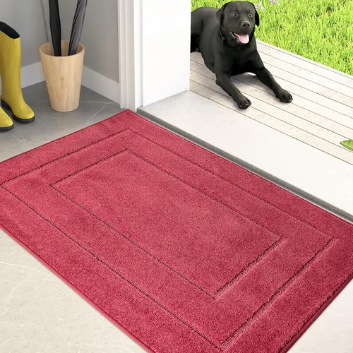 Vista 19 de PURRUGS Tapete para puerta que atrapa la suciedad, 20 x 31.5 pulgadas, antideslizante, lavable a máquina, tapete de entrada para perro, tapete