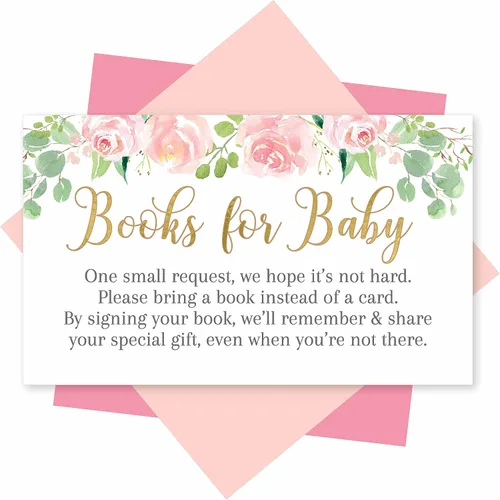Vista 12 de Hadley Designs 25 libros para tarjetas de solicitud de baby shower, insertos azules de invitación de baby shower, solicitud de libro alternativo
