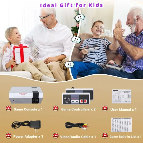 Vista 8 de Classic Edition Mini Retro Game Console,AV Output Plug & Play Classic Mini Video Games, Built-in 620 Games with 2 Classic Controllers, Birthday