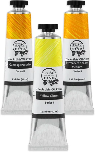 Vista 13 de Tusc & Pine Pintura al Óleo para Artistas - Juego de 40 ml de 3 - Colores Azules Surtidos - Sin Amarilleo, Consistencia Rica y Cremosa, Máxima Carga
