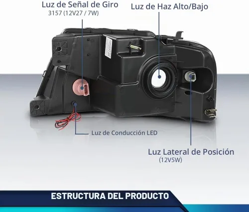 Vista 7 de PIT66 Conjunto de faros LED para F150 2004-2008, Lincoln Mark LT 06-08