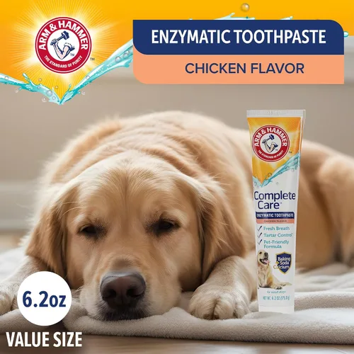 Vista 3 de Arm & Hammer Complete Care Pasta dental enzimática para perros, sabor a pollo, pasta dental enzimática para perros, bicarbonato de sodio + fórmula
