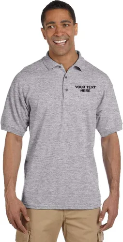 Vista 7 de Camisetas de golf de manga corta de algodón con texto personalizado para hombre