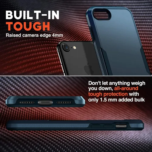 Vista 3 de NTG Diseñado para ser a prueba de golpes para iPhone SE 2022/3rd/2020, Funda para iPhone 8/7, Funda protectora ligera, resistente y delgada de alta
