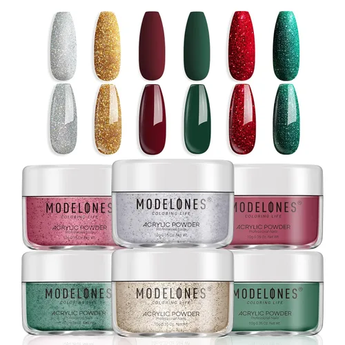 Vista 8 de Modelones Polvo acrílico de 6 colores, kit de polvo de uñas acrílico, tonos de piel, marrón, neutro, lechoso, diario, elegante, polvo acrílico