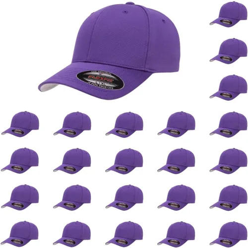 Vista 14 de Gorra de béisbol Flexfit Wooly Combed Premium de 6 paneles estructurada Ajuste elástico Paquete al por mayor disponible Negro