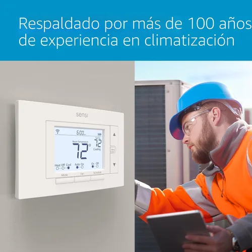 Vista 10 de Sensi - Termostato inteligente, 100 años de experiencia, Wi-Fi, privacidad de datos, programable, fácil de instalar, funciona con Alexa, certificado