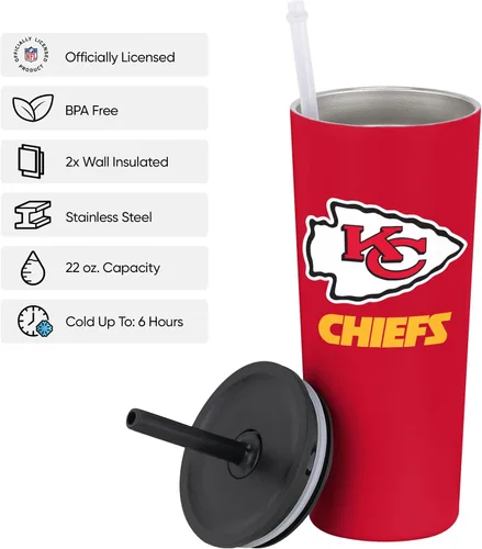 Vista 2 de FOCO NFL - Vaso de viaje de 22 onzas con aislamiento con logotipo de equipo de la NFL unisex