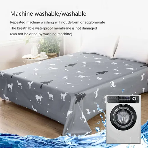 Vista 6 de SIELUNO Sábanas planas impermeables ligeras, protector de colchón, fundas protectoras de muebles para cama de tamaño matrimonial B-90.6 x 98.4 in