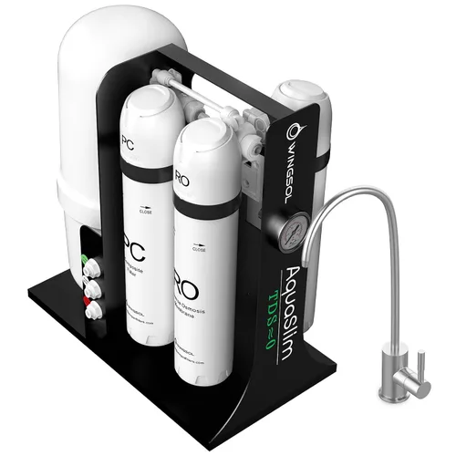 Vista 10 de WINGSOL WINGSOL Filtro de agua integrado por ósmosis inversa, NSF/ANSI 42/53/58, Sistema de filtración RO de 10 etapas con doble salida para debajo