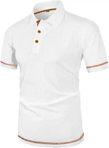 Vista 7 de Mens V Neck Shirts Short Sleeve Lightweight Business Casual Work Collared Tee Summer Tops Performance Golf Shirts