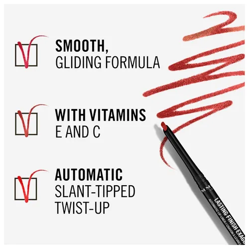 Vista 6 de Rimmel Lasting Finish Exaggerate - Delineador de labios automático, 45 Epic Burgandy (paquete de 2)