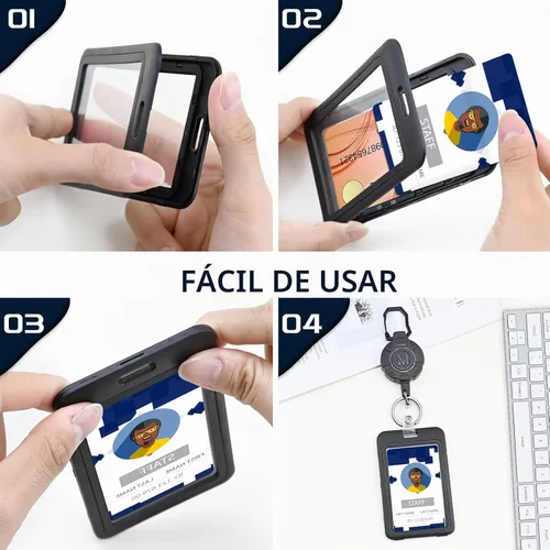 Vista 3 de Paquete de 3 soportes verticales para tarjetas de identificación
