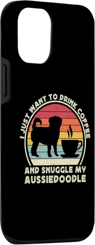 Vista 3 de iPhone 15 Coffee And Aussiedoodle For Men Women Aussiedoodle Dog Funny Case