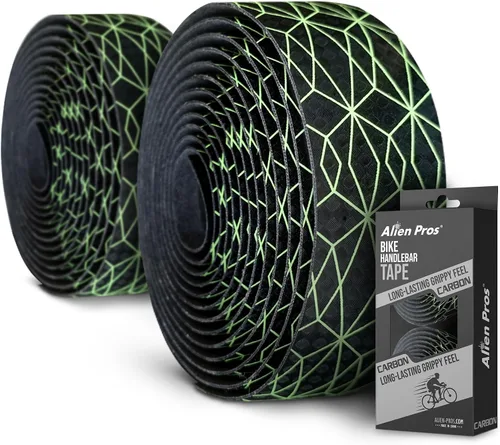 Vista 13 de ALIEN PROS Cinta para manillar de bicicleta de poliuretano (juego de 2) negro, rojo, blanco, rosa, azul, mejora el agarre de tu bicicleta con estas