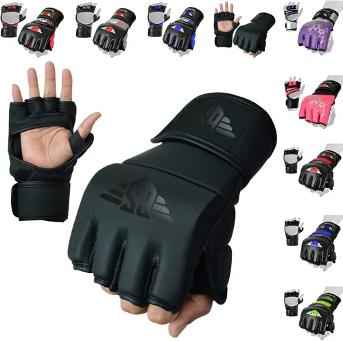 Vista 9 de BeSmart Guantes de Kickboxing UFC - Guantes de MMA para Sparring y Entrenamiento para Artes Marciales Mixtas, Adultos Hombres y Mujeres