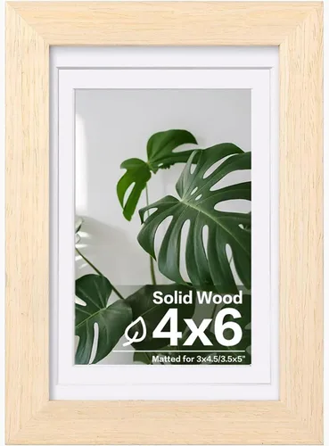 Vista 35 de Egofine - Portarretratos de 4 x 6 pulgadas, de madera maciza con plexiglás, para fotos de 3.5 x 5 con paspartú o de 4 x 6 sin paspartú, para colocar
