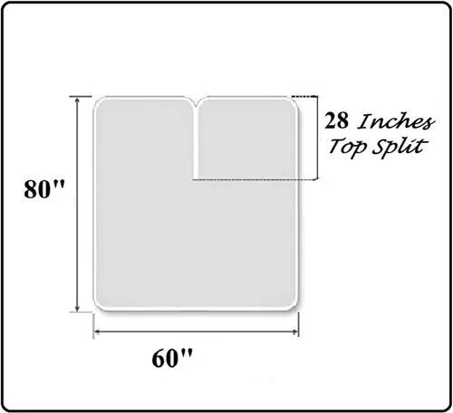 Vista 4 de Top - Juego de sábanas de cabeza dividida tamaño Queen – Base de cama ajustable – Sábanas de 100% algodón sólido 100% algodón 12 pulgadas