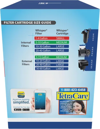 Vista 3 de Cartuchos de filtro Tetra Whisper Bio-Bag para acuarios, filtro grande para peces de agua dulce y marina, elimina olores y decoloración, fácil