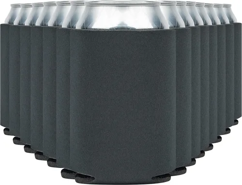 Vista 41 de Fundas enfriadoras de latas de cerveza en blanco (paquete de 14) fundas enfriadoras de latas de cerveza con aislamiento suave - Fundas negras lisas