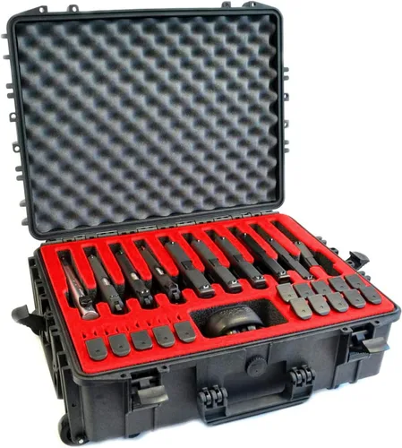 Vista 10 de DORO - Estuche rígido para 10 pistolas 20, con inserto de espuma personalizado MyCaseBuilder, impermeable, resistente, para pistola táctica/arma