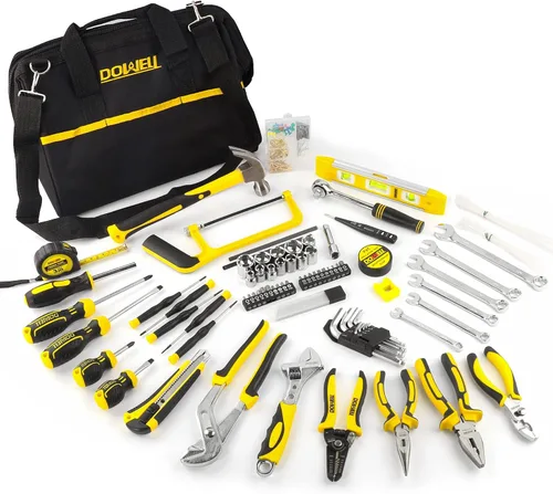 Vista 9 de DOWELL Kit de herramientas rosa de 140 piezas para mujeres, niñas, damas, juego de herramientas para el hogar con bolsa de herramientas de 14