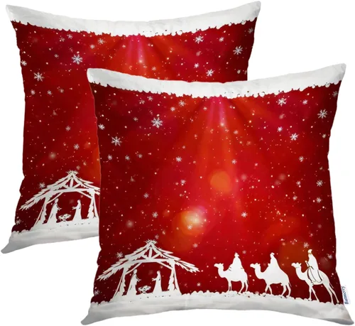Vista 71 de Batmerry Autumn Forest Throw Pillow Covers, Yellow Orange Foliage in Fall Park Decorative Pillow Covers Digital Printing Blended for Couch Sofa Bed