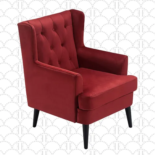 Vista 12 de Elle Decor Celeste - Silla decorativa de terciopelo copetudo, sillón tapizado de mediados de siglo, respaldo moderno con respaldo acolchado de Gris