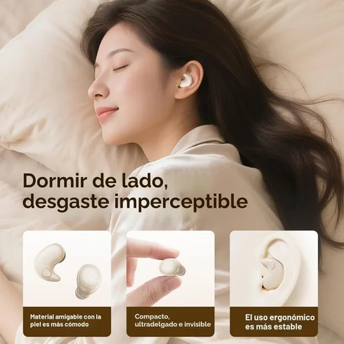Vista 3 de Paquete de 2 auriculares Sleep para dormir, auriculares Bluetooth con cancelación de ruido para personas que duermen de lado con estuche de carga