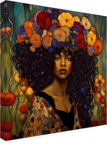 Vista 4 de Trademark Fine Art Lienzo decorativo para pared, arte de pared de Tina Lavoie Art Nouveau Beauty V para decoración de sala de estar, dormitorio u