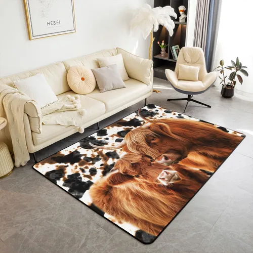 Vista 30 de Alfombra abstracta de tigre, 3 x 5 pies, color marrón y negro, alfombra con estampado de rayas de animales salvajes, para adolescentes y adultos
