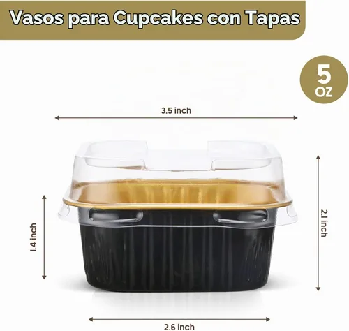 Vista 2 de Mimorou - 100 mini moldes para pasteles con tapas, tazas para hornear de 5