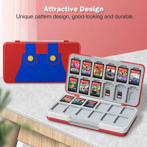 Vista 8 de KENOBEE Funda para tarjetas de juego para Nintendo Switch & Switch modelo OLED, bonita funda de almacenamiento de juegos Switch con 48