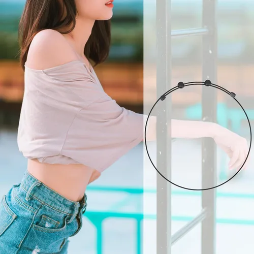 Vista 5 de Banda ajustable, herramienta de corte para camisa, banda elástica para ropa, transforma la forma en que estilizas tus camisetas