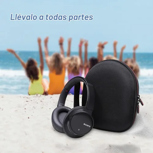 Vista 6 de Funda para auriculares CMF, Beats, Sony, Raycon, JBL, OneOdio, TOZO, SteelSeries, Jabra, Audio-Technica y Sennheiser (negro exterior+negro interior)